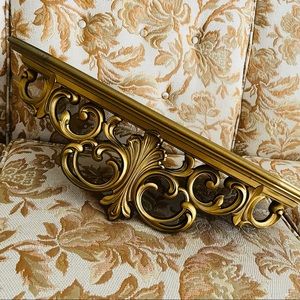 Vintage 1960’s Syroco Wall Shelf Gold Ornate Swirl French Provincial Eclectic